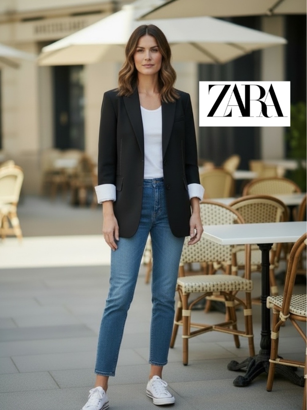 Zara Black oversized blazer, M/L GP1542